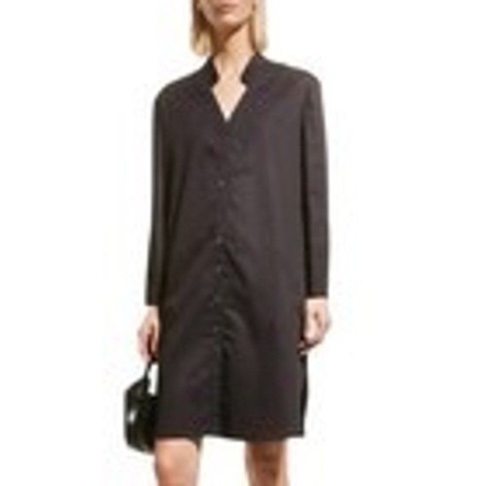 Harshman New Toula Tunic Shirt Dress Knee Length Black Size X-Small‎